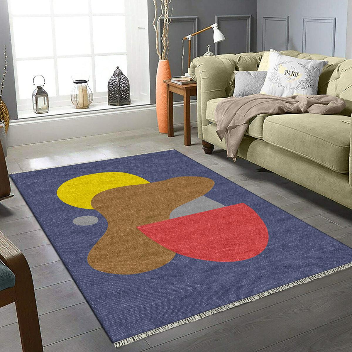 Tappeto moderno in cotone con bordo multicolore ecologico Farmhouse DGP-61