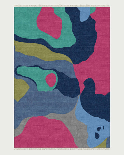 Abstract Multicolor Handmade Modern Living Room Cotton Area Rug DGP-70