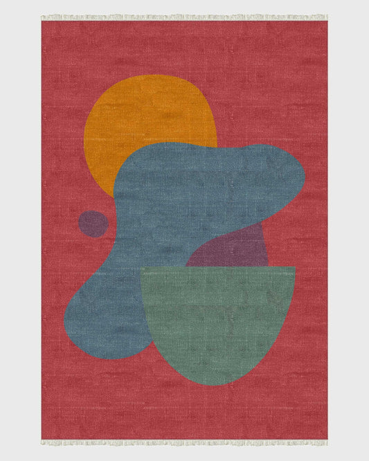 Handloom Multicolor Home Decor Indian Abstract Cotton Area Rug DGP-72