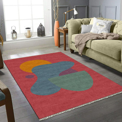 Handloom Multicolor Home Decor Indian Abstract Cotton Area Rug DGP-72