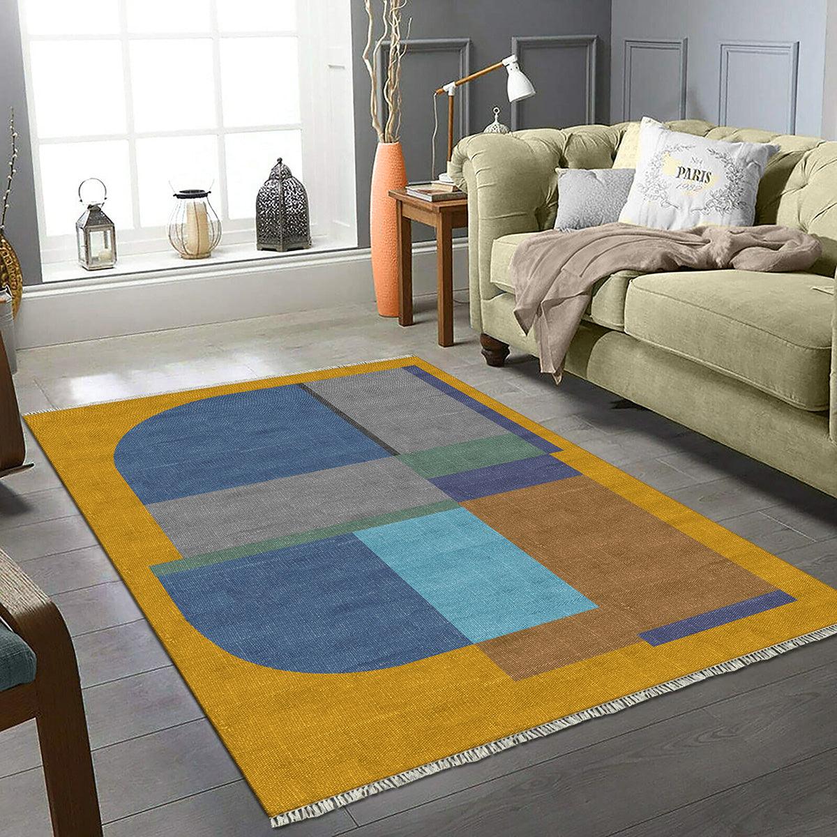 Indian Multicolor Hand Made Trendy Design Cotton Area Rug DGP-73