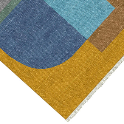 Indian Multicolor Hand Made Trendy Design Cotton Area Rug DGP-73