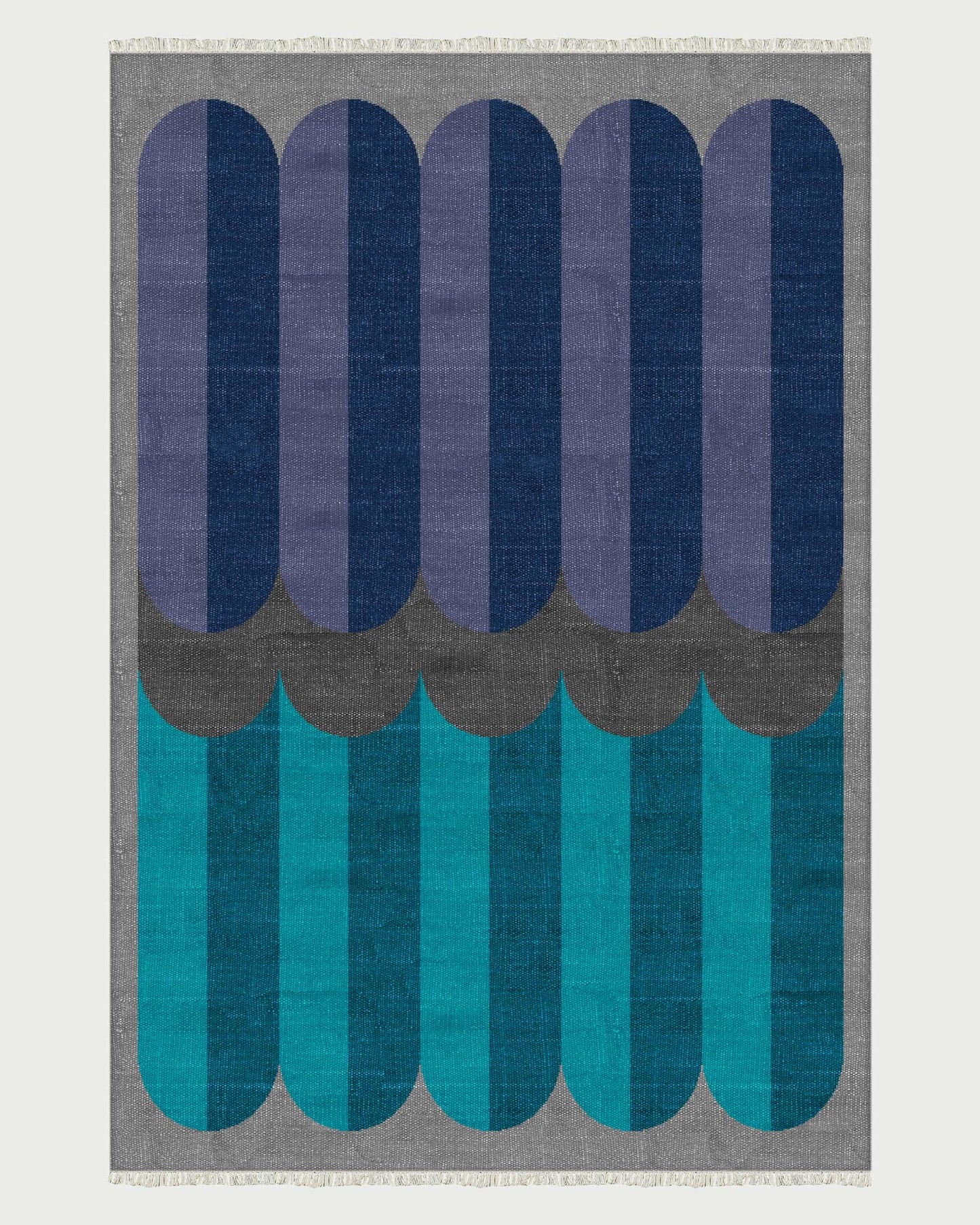 Abstract Blue Farmhouse Handmade Modern Outdoor Area Rug DGP-76