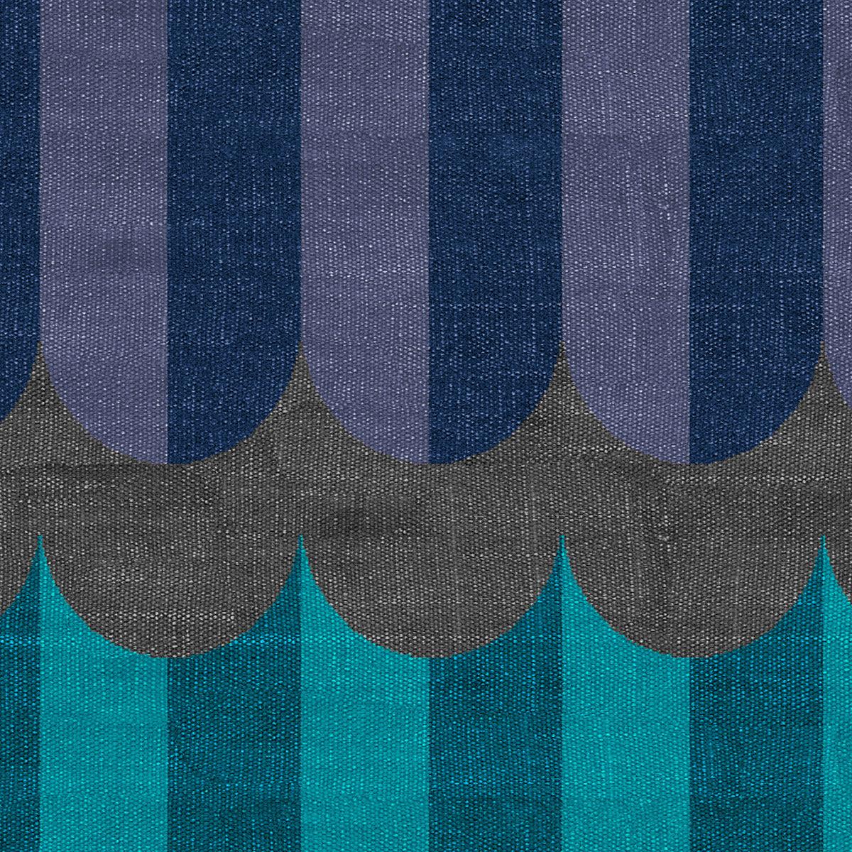 Abstract Blue Farmhouse Handmade Modern Outdoor Area Rug DGP-76