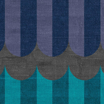 Abstract Blue Farmhouse Handmade Modern Outdoor Area Rug DGP-76