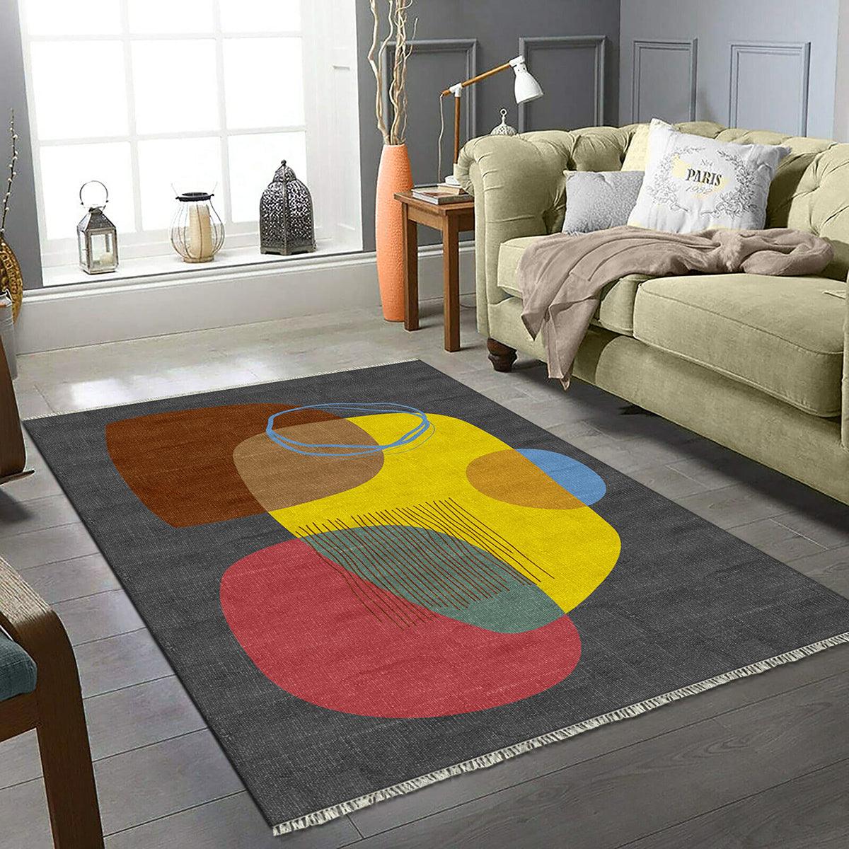 Modern Dark Gray Handmade Living Room Cotton Modern Rug DGP-79