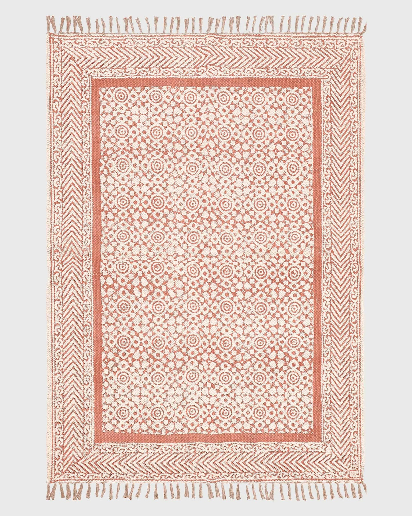 Indian Multicolor Hand Made Trendy Design Cotton Area Rug DGP-56