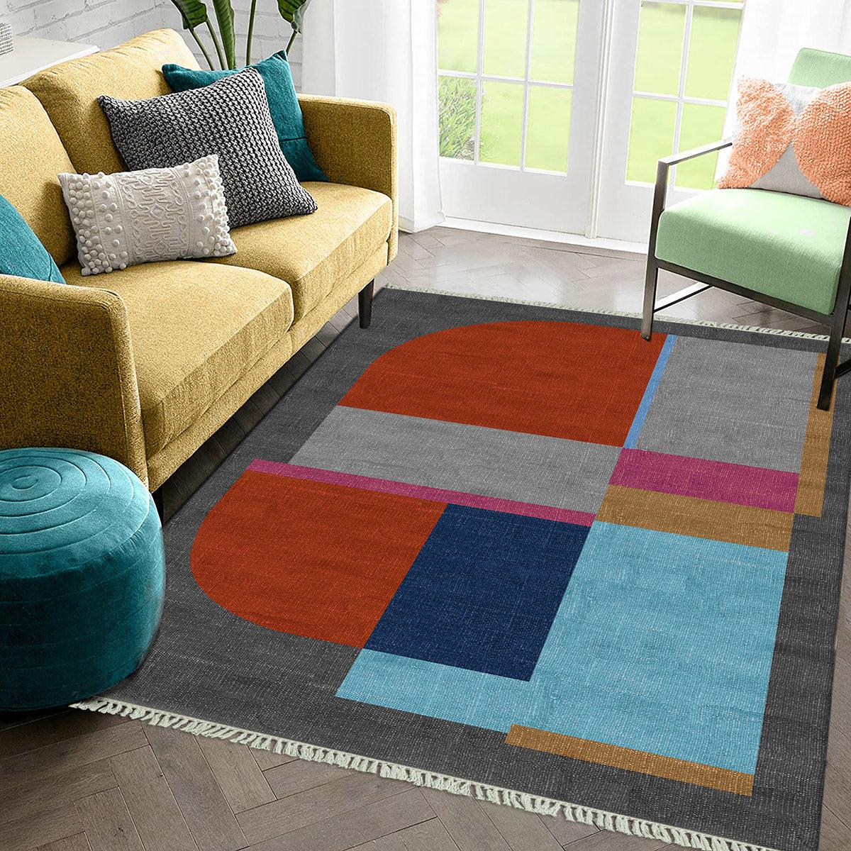 Trendy Design Multicolor Indian Farmhouse Cotton Outdoor Area Rug DGP-65