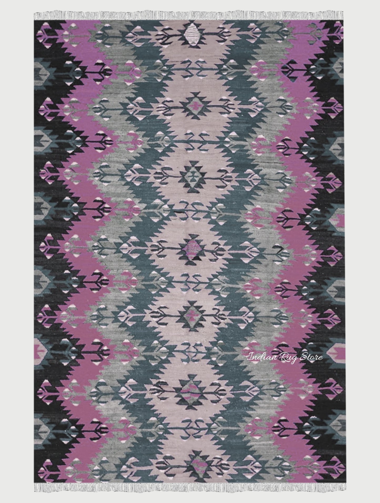 Purple and Gray Beautiful Hand Woven Hall Rug