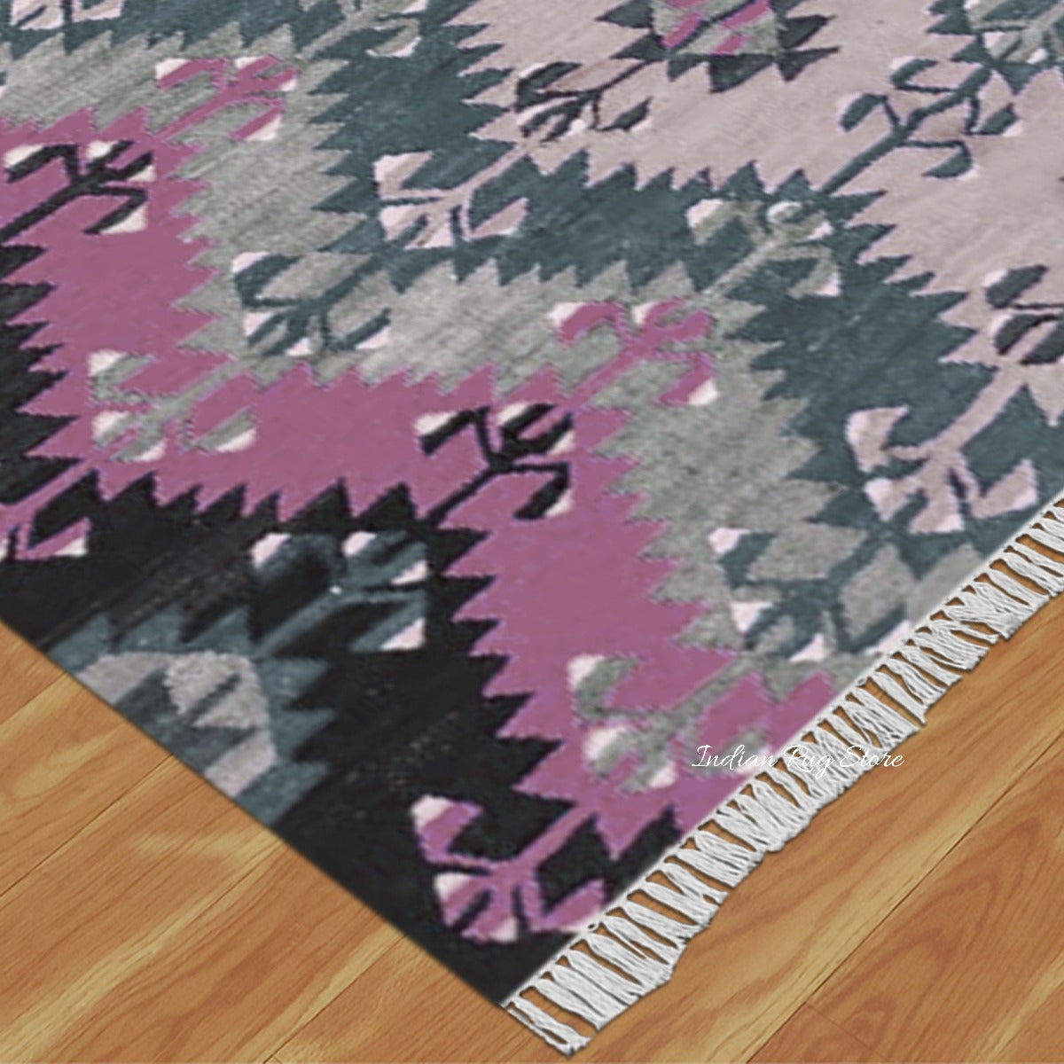 Purple and Gray Beautiful Hand Woven Hall Rug