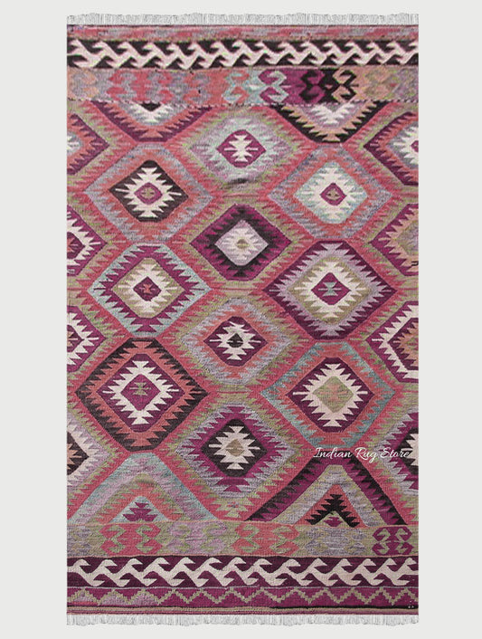 Home Decor Multicolor Hand Woven Rug