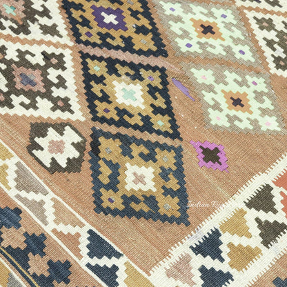 Alfombra de yute tejida a mano en lana multicolor gris para decoración de comedor