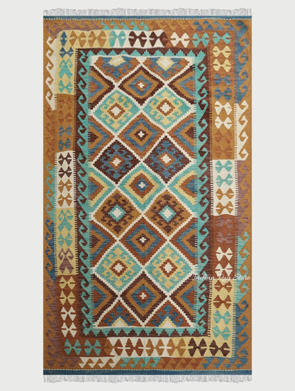 Hand Woven Wool Kilim Living Area Rug