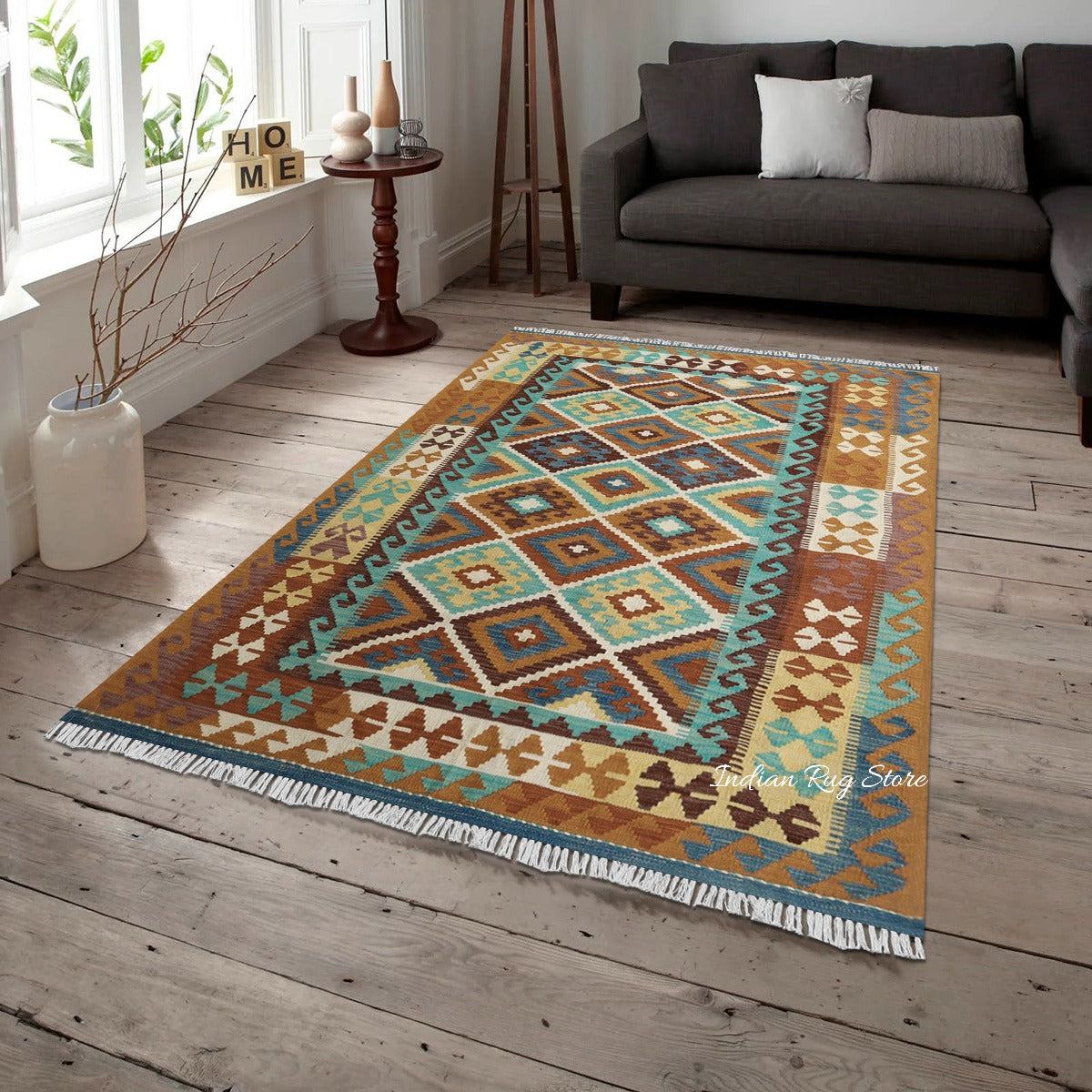 Hand Woven Wool Kilim Living Area Rug