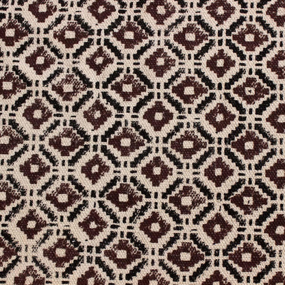 Thread Work Geometric Brown Black Bedroom Decor Cotton Rug - Indian Rug Store