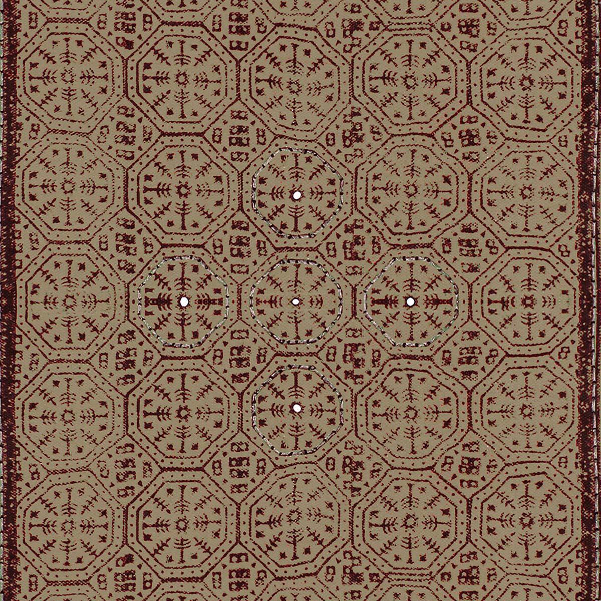 Thread Work Bordered Black Brown Living Area Cotton Dhurries - Indian Rug Store