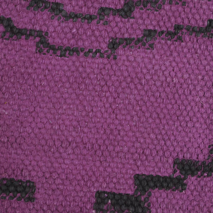 Thread Work Moroccan Purple Farmhouse Cotton Rug - Indian Rug Store