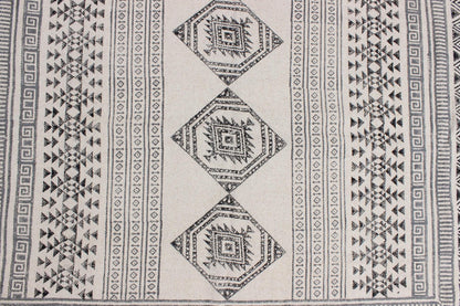 Beige Hand Block Printed Home Decor Cotton Dhurries