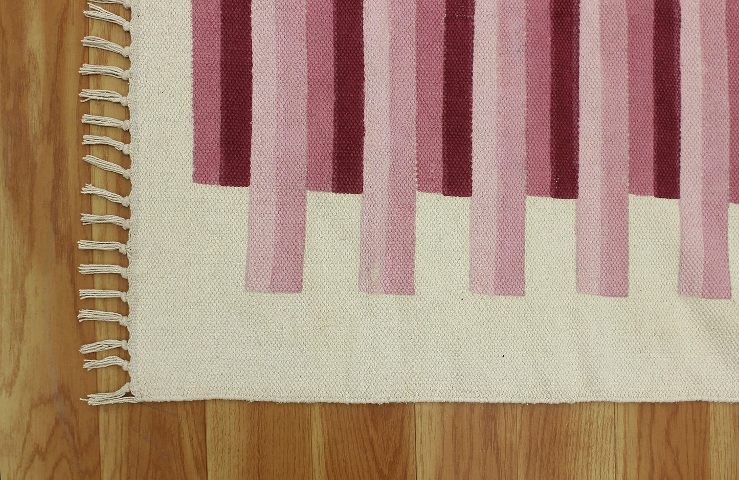 Hand Block Printed Pink Home Decor Cotton Dhurrie