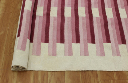 Hand Block Printed Pink Home Decor Cotton Dhurrie