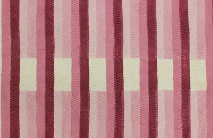 Hand Block Printed Pink Home Decor Cotton Dhurrie