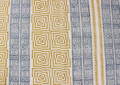 Hand Block Printed Yellow Home Decor Cotton Dhurries