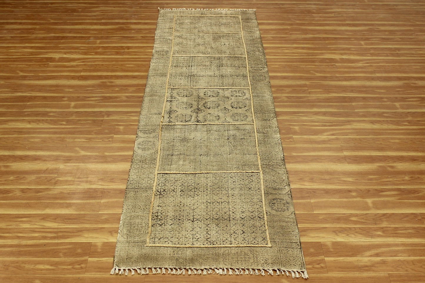 Cotton Dhurrie Hand Block Printed Interior Brown