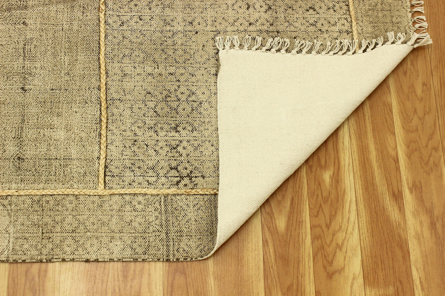 Cotton Dhurrie Hand Block Printed Interior Brown