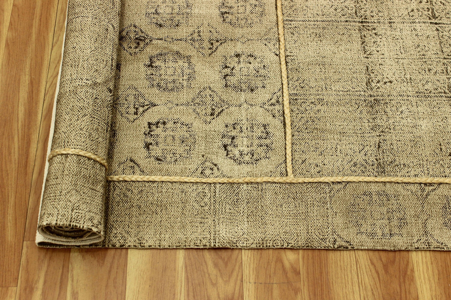 Cotton Dhurrie Hand Block Printed Interior Brown