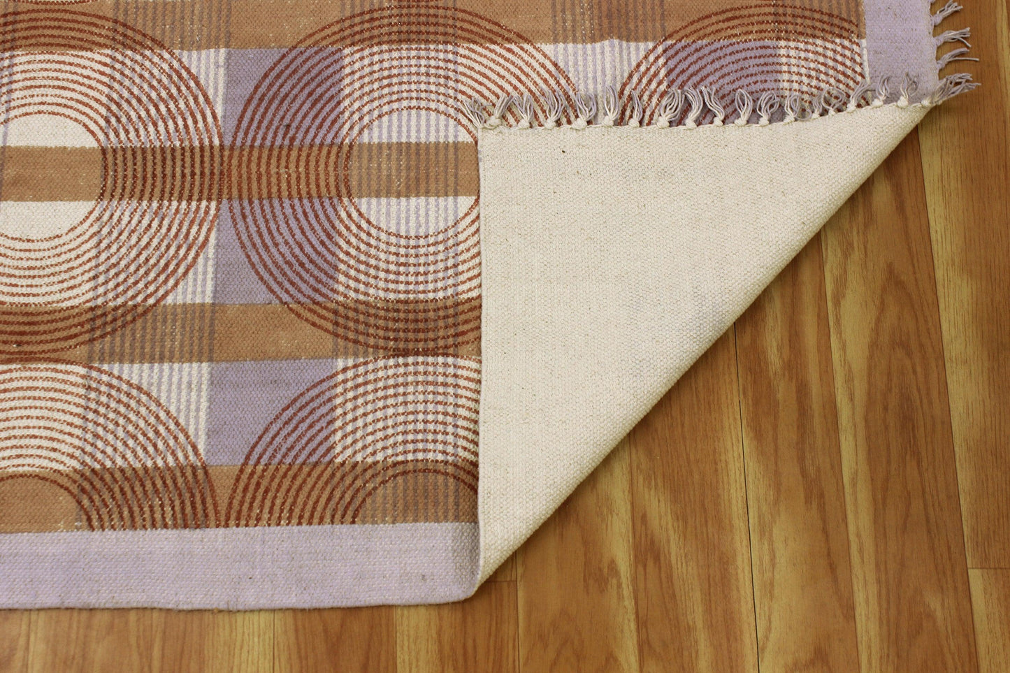 Cotton Dhurrie Hand Block Printed Outdoor Brown