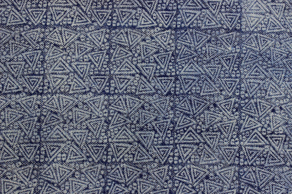 Hand Block Printed Blue Entry Way Round Cotton Dhurrie