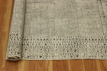 Black Cotton Dhurrie Hand Block Printed Outdoor