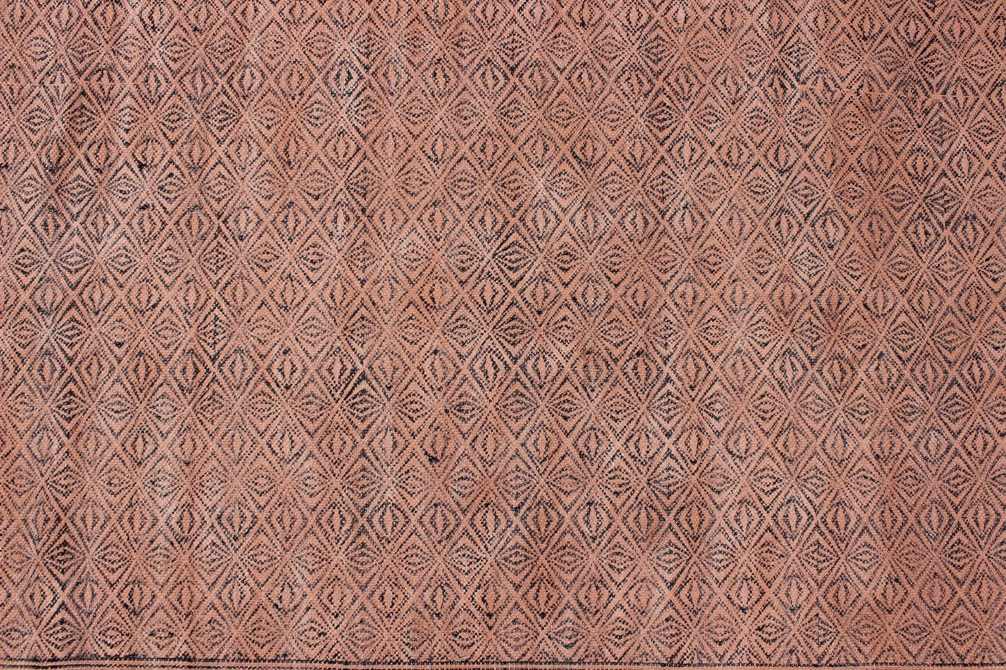 Brown Hand Block Printed  Farm House Cotton Dhurries