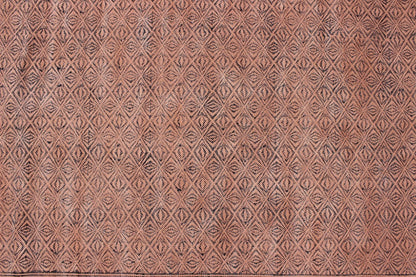 Brown Hand Block Printed  Farm House Cotton Dhurries