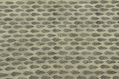 Gray Hand Block Printed Interior Cotton Dhurrie