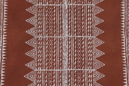 Brown Beige Indian Hand Block Print Geometric Trendy Cotton rug