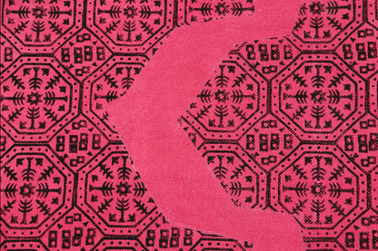 Home Decor Hand Block Printed Pink Cotton Dhurrie