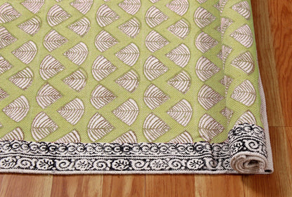 Cotton Dhurries Entry Way Black Hand Block Printed