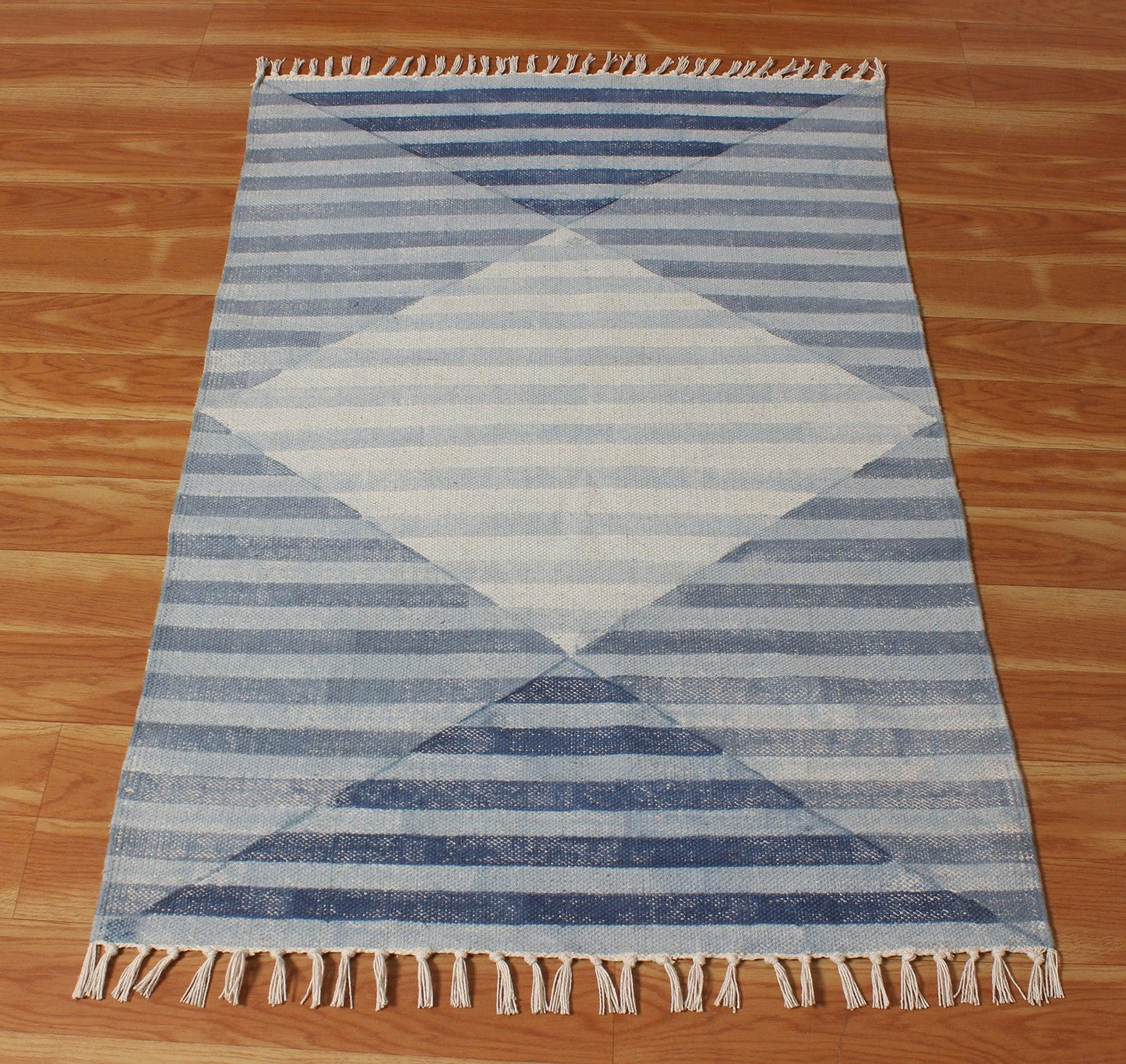 Cotton Dhurries Outdoor Blue Hand Block Printed