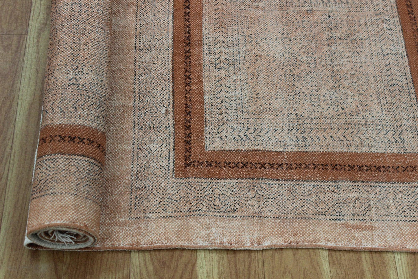 Hand Block Printed Brown Bedroom Decor Cotton Dhurries