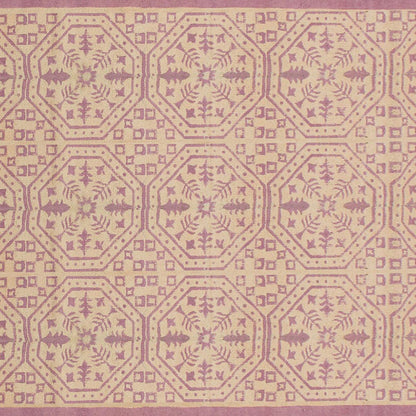 trendy Thread Work Geometric Pink Beige Outdoor Cotton Dhurries - Indian Rug Store