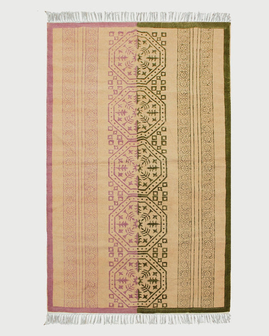 Pink Cotton Dhurries Hand Block Printed Hallway