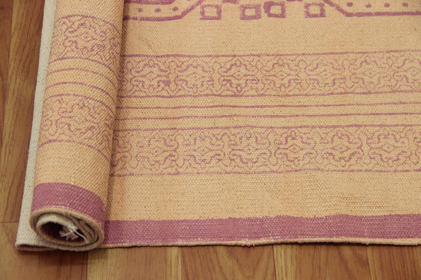 Pink Cotton Dhurries Hand Block Printed Hallway