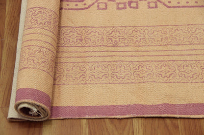 Pink Cotton Dhurries Hand Block Printed Hallway