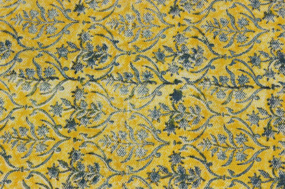 Hand Block Printed Yellow Bedroom Decor Cotton Dhurries