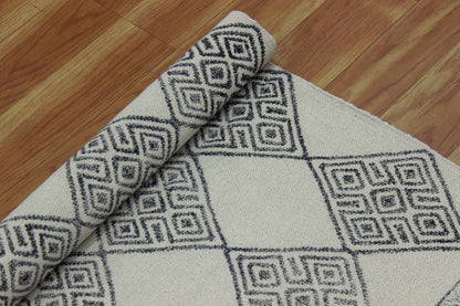 Cotton Dhurries Hand Block Printed Entrance Beige