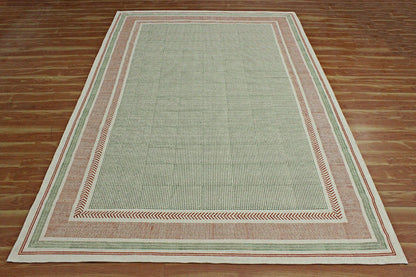 Cotton Dhurries Hand Block Printed Entry Way Green