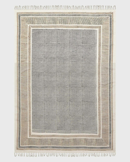 Cotton Dhurries Hand Block Printed Farm House Brown