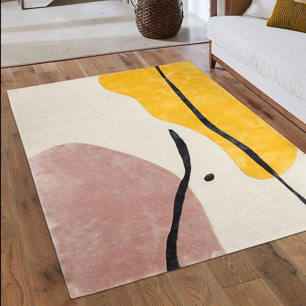 Hand Tufted Indoor Yellow Wool Rug HTM-11