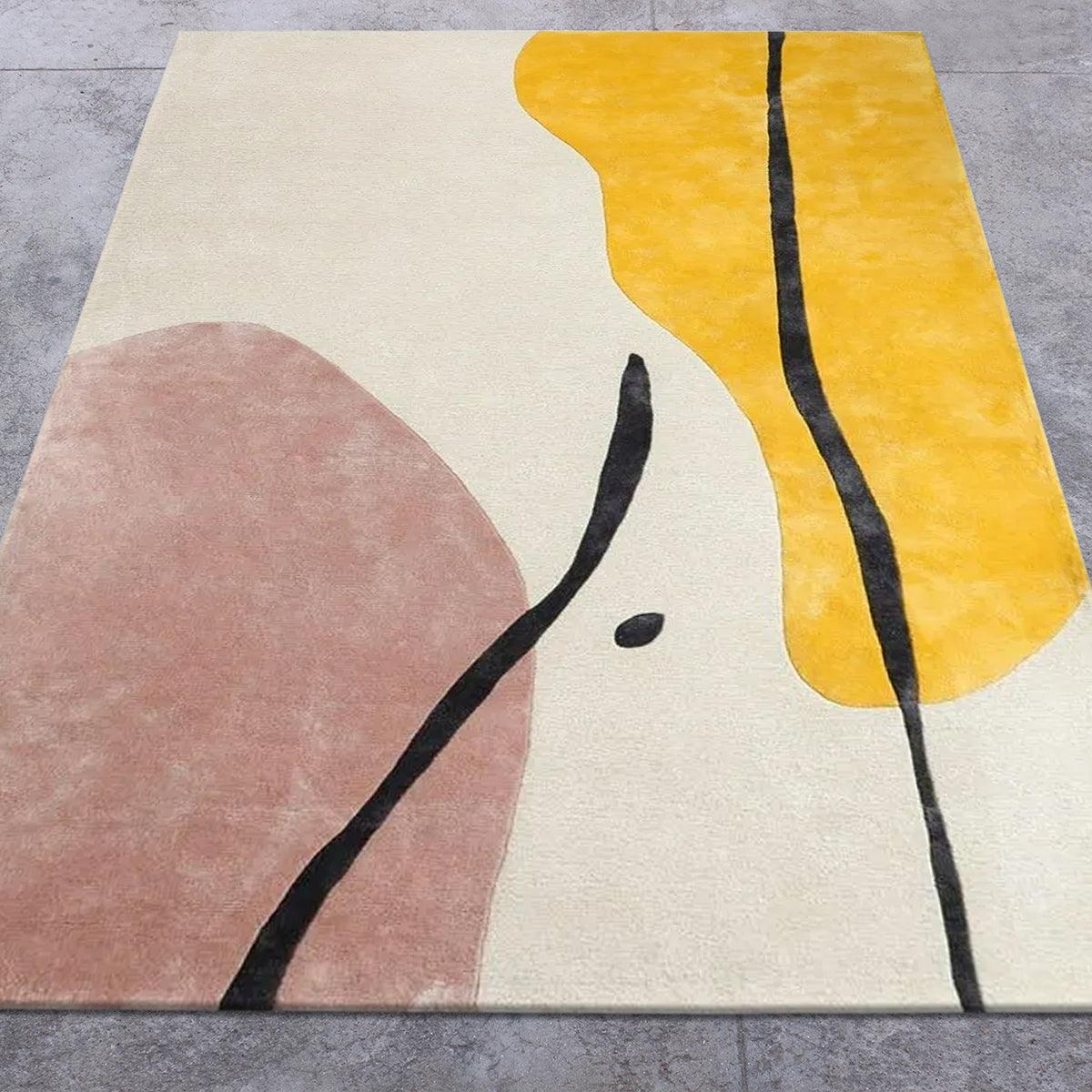 Hand Tufted Indoor Yellow Wool Rug HTM-11